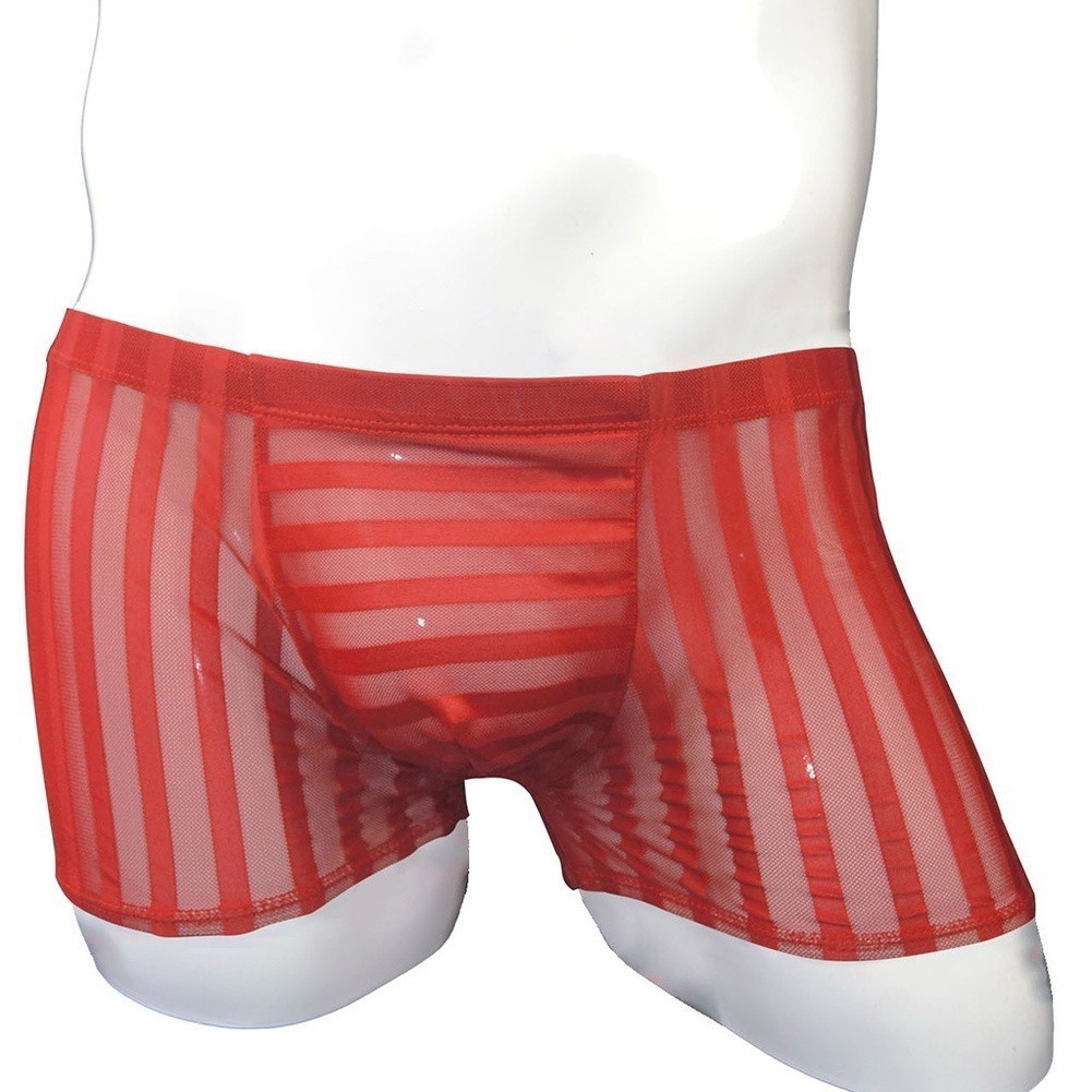 Men’s Athletic Mesh Boxer Shorts Low Waist Solid Underwear 95% Nylon 5% Spandex