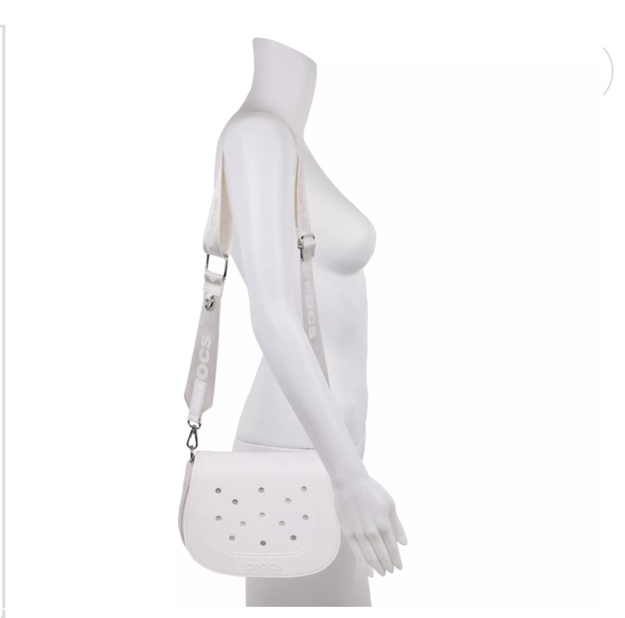 Crocs Classic Saddle Bag Crossbody White Waterproof Jibbitz Holes Purse NEW