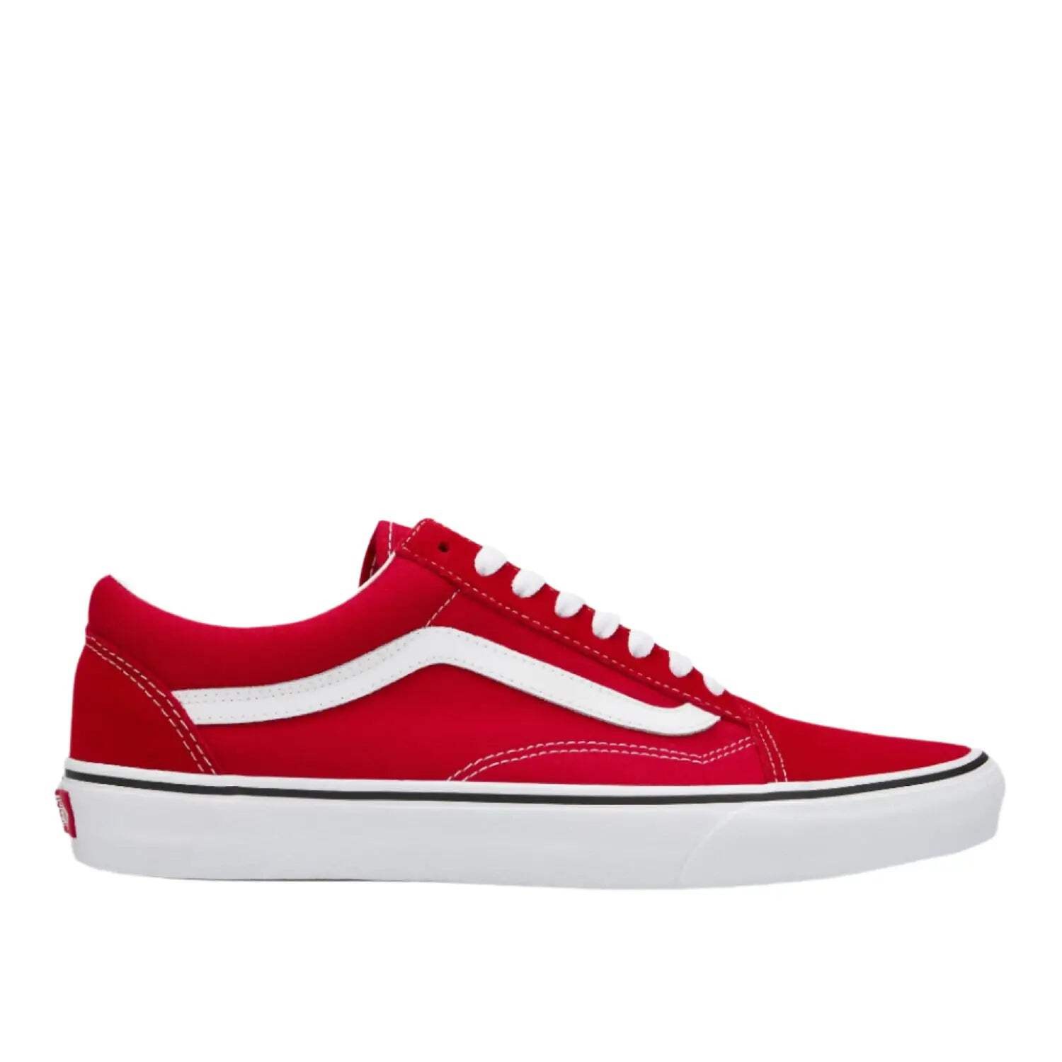 NEW! Vans Old Skool Red/White Men Skate Shoes Canvas Size 8.5 Men 10 Women