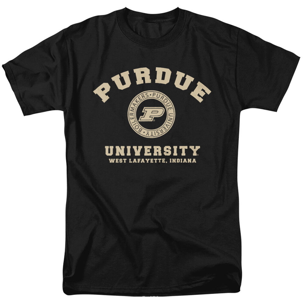 Purdue University Adult T-Shirt Official Circle Logo, Black S-7XL