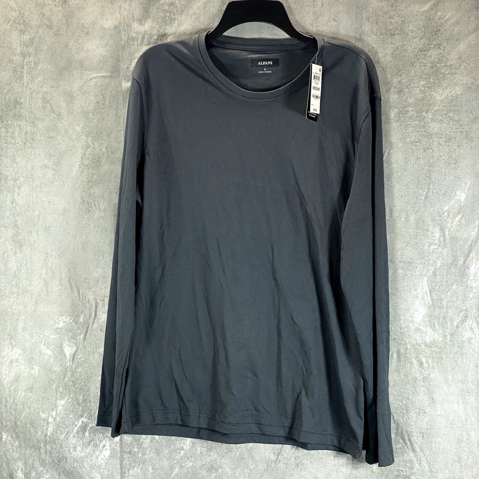 ALFANI Men’s Dark Lead Regular-Fit Supima Cotton Crewneck T-Shirt SZ M
