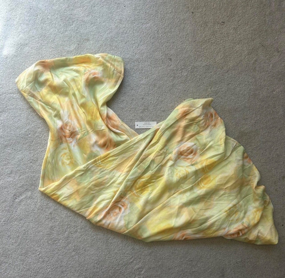 NWT for love & lemons yellow floral strapless maxi dress