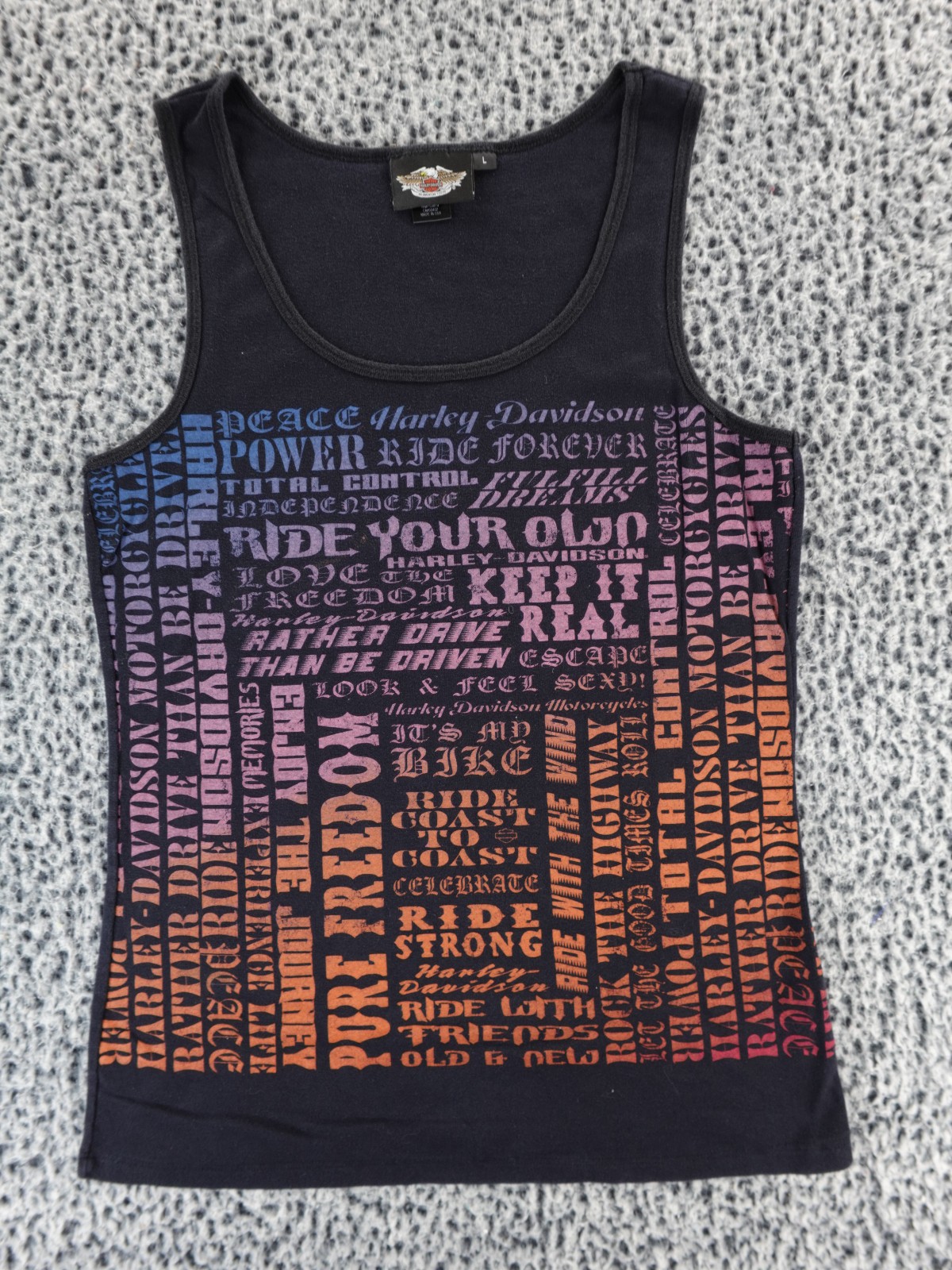 Y2K 2000s Harley Davidson Celebrate Women Riders May 2009 Black Tank Top Size L