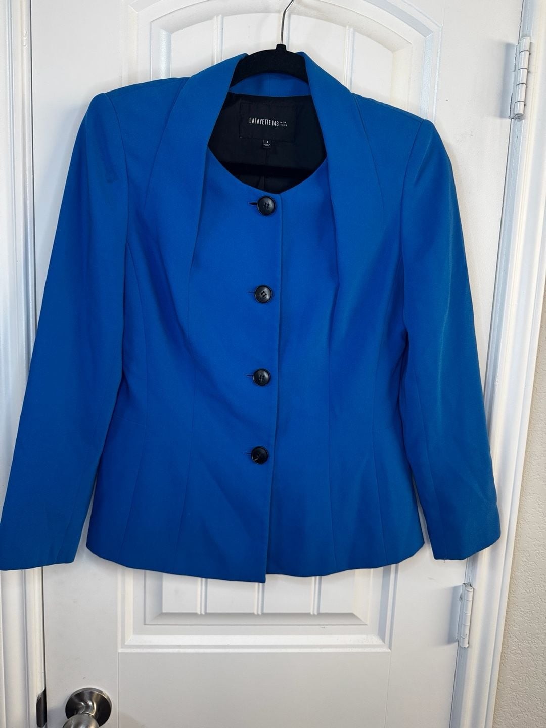 Lafayette 148 New York Royal Blue Button-Front Blazer Jacket Size 6