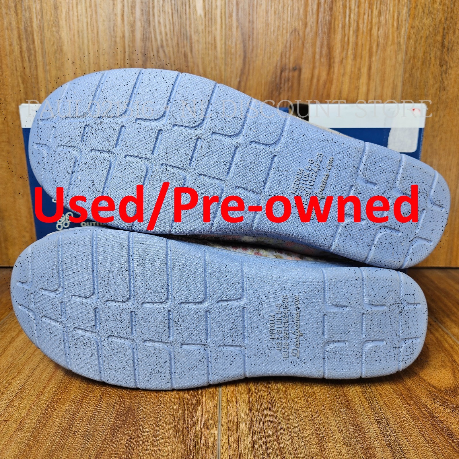 DEARFOAMS Women’s Indoor/Outdoor Slippers ~ Blue Floral