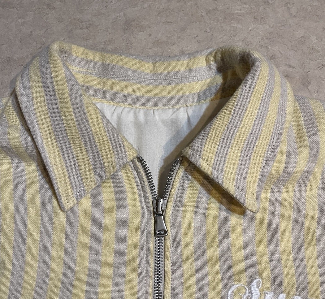 Zara Men’s Sunset Road Full Zip Striped Jacket Yellow Beige Size Small