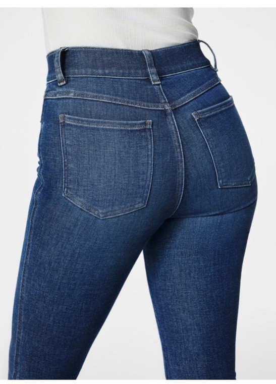Spanx High Rise Pull-On Flare Jeans Medium Wash Blue Size M Denim