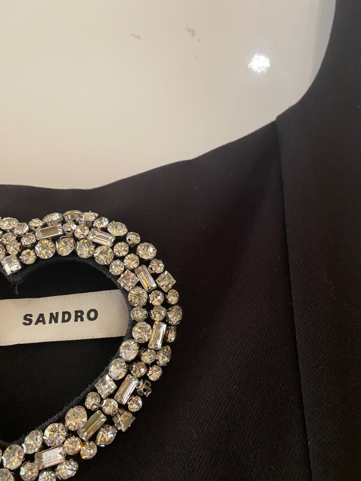 Sandro black evening dress rhinestone size 38 NEW £329