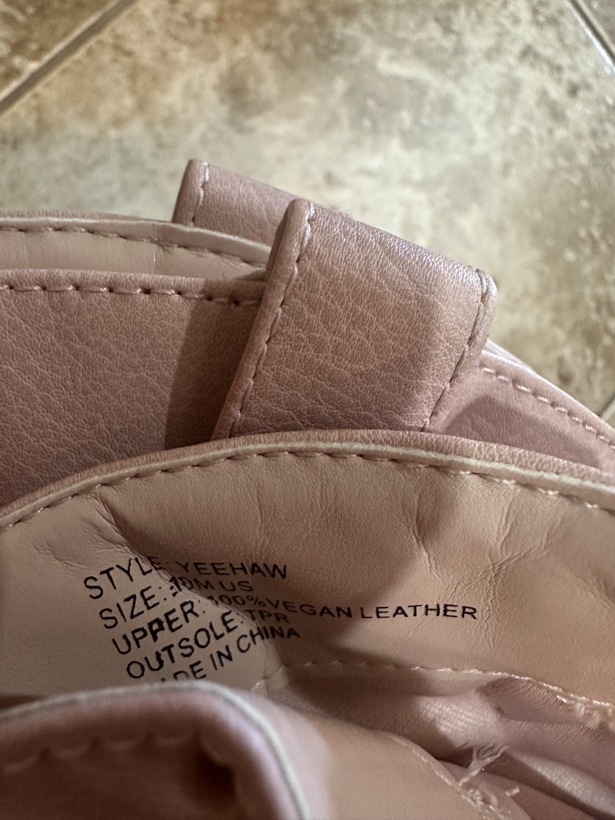Charles Albert Light Pink Cowboy Boots Style Yeehaw Size 10M 100%vegan Leather