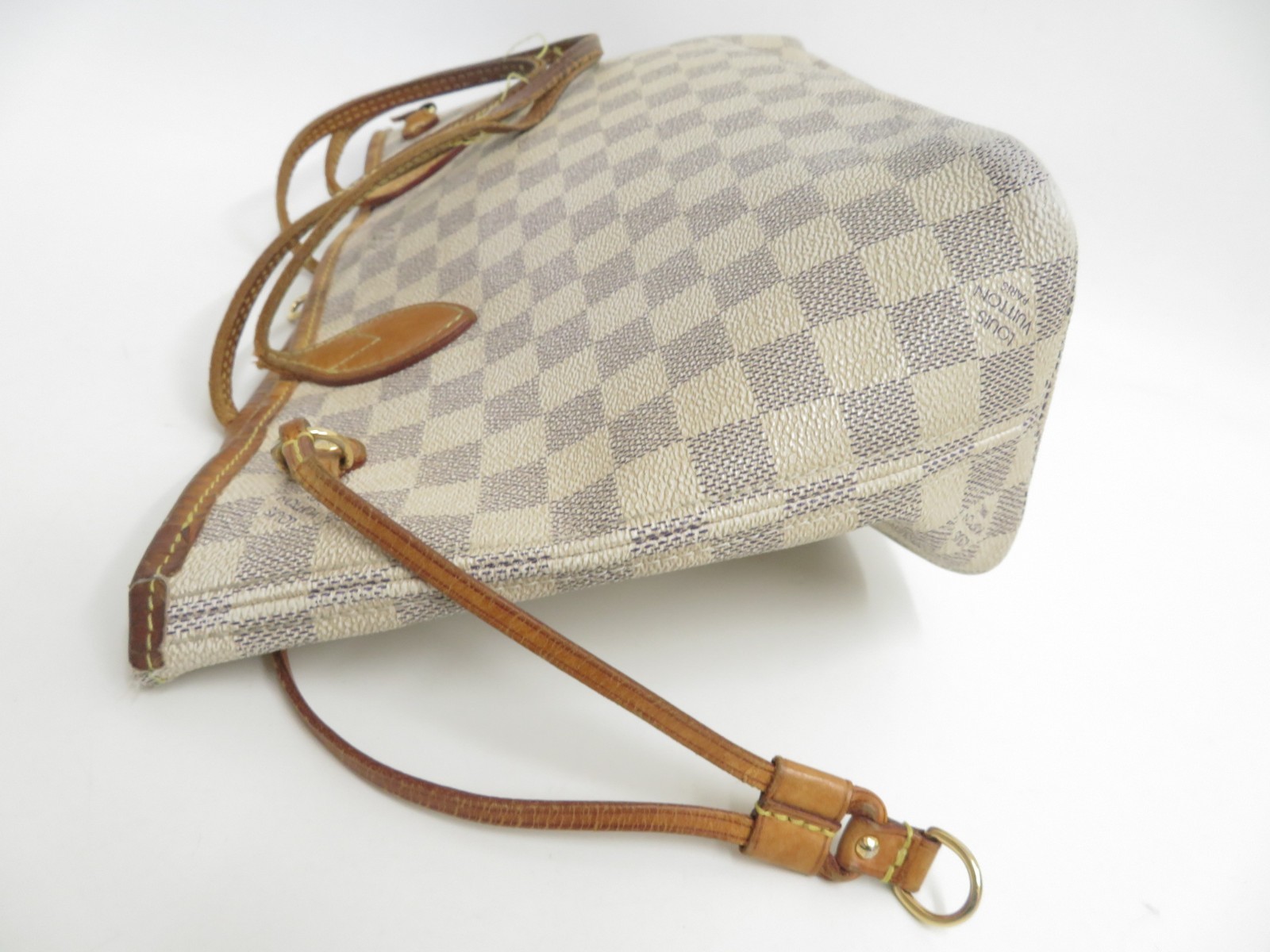 Authentic Louis Vuitton Damier Azur Neverfull PM Tote Bag Handbag F#48189