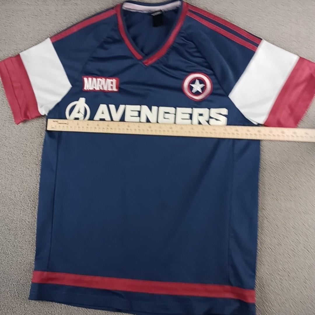 Marvel Avengers Shirt Large Blue Rogers 41 Jersey Captain America Raglan Fff