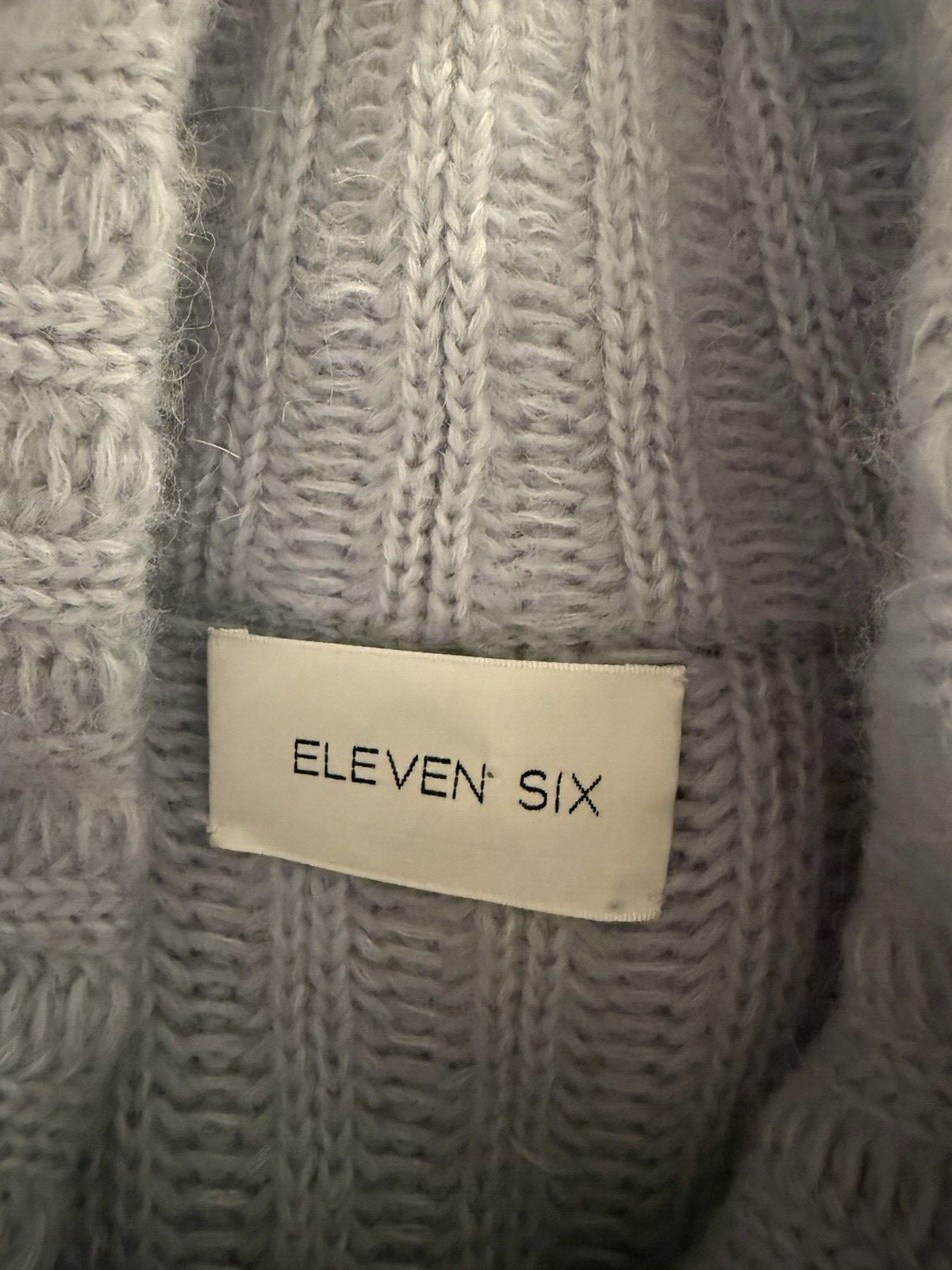 ELEVEN SIX Talia Blue Poncho Sweater Baby Alpaca Wool Oversized Size M/L d874