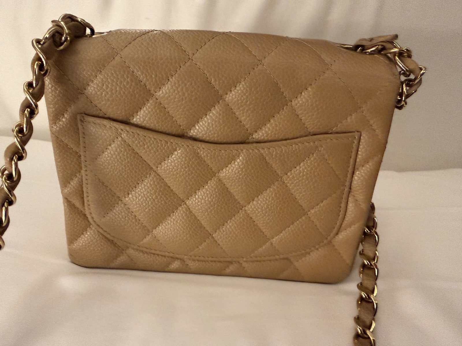 Chanel Beige Quilted Caviar Half Flap Mini – WGACA