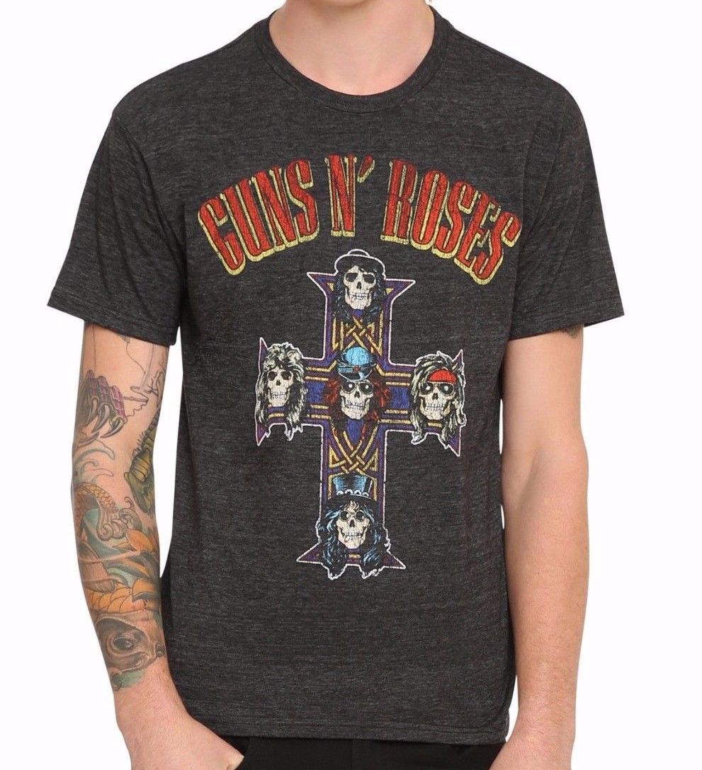 Guns N’ Roses APPETITE FOR DESTRUCTION CROSS LOGO T-Shirt NEW XS-3XL Licensed