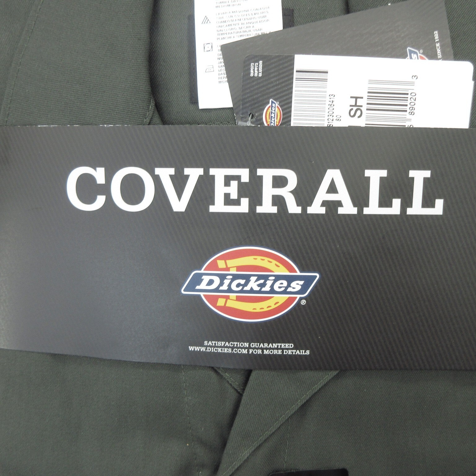Dickies Men’s Coverall Work Size Medium Olive Green Twill Long Sleeve New