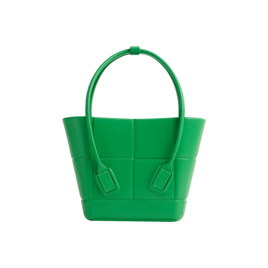 Bottega Veneta Solid Color Rubber Handbag for Women Green 8.2x3x11.4 in