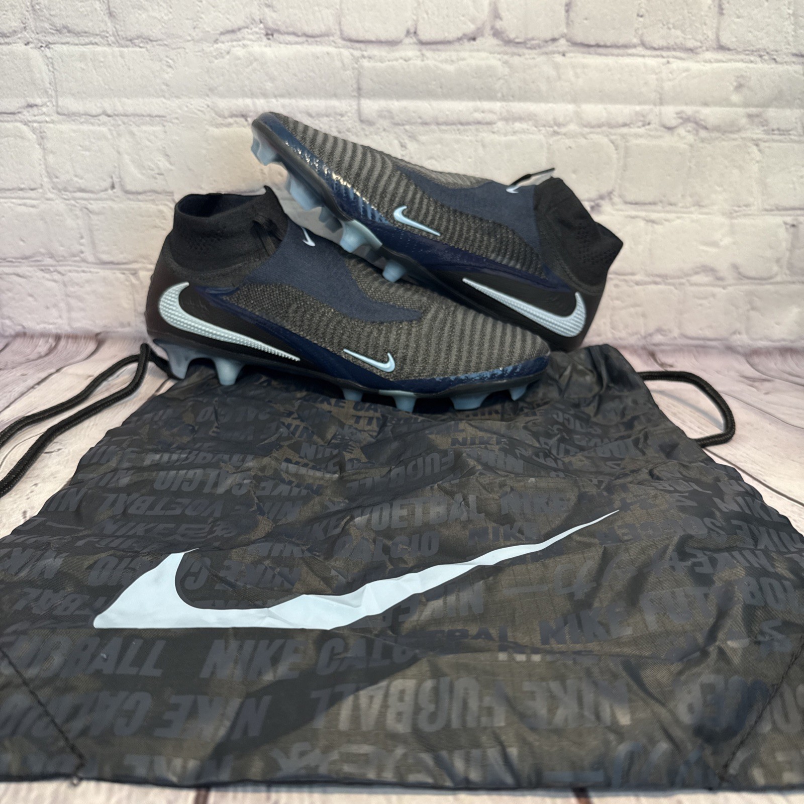 Nike Phantom 6 High Elite FG Black Ice Blue Soccer Cleats Men’s Size 9 NEW
