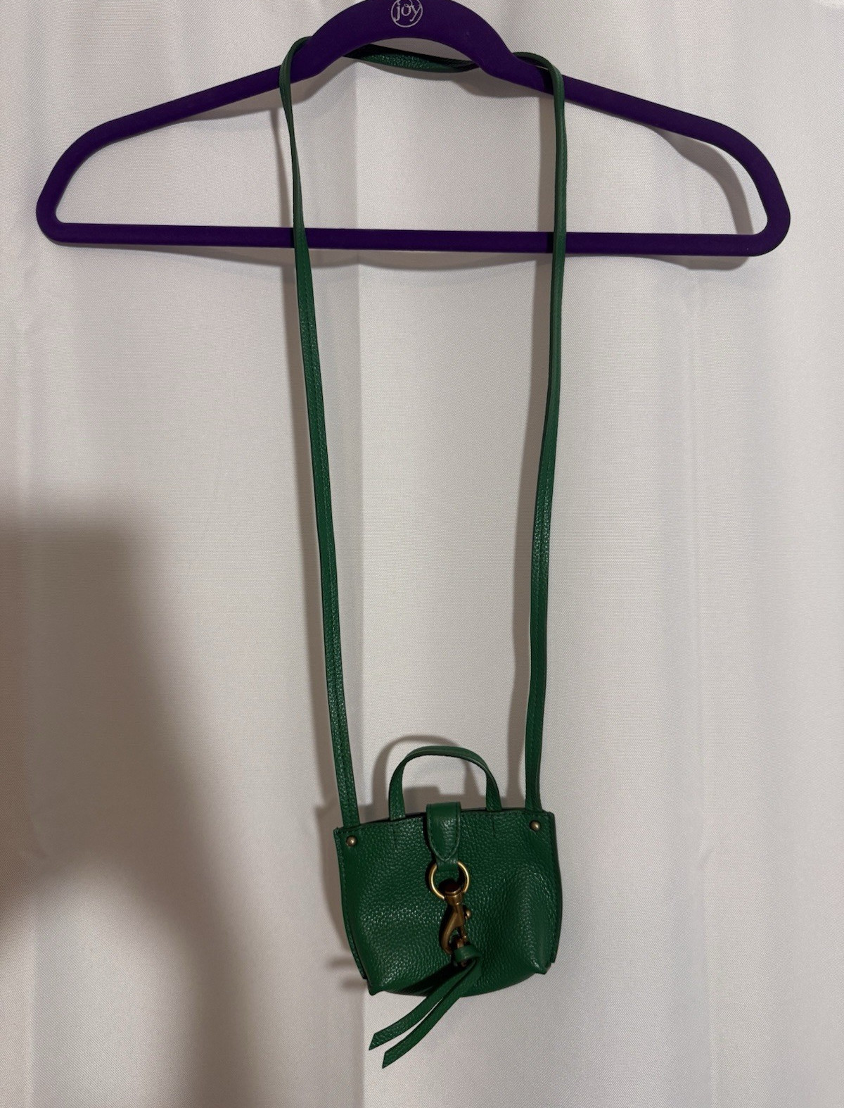 Rebecca Minkoff Green Mini Crossbody Bag Top Handle Detachable Strap Gold HW