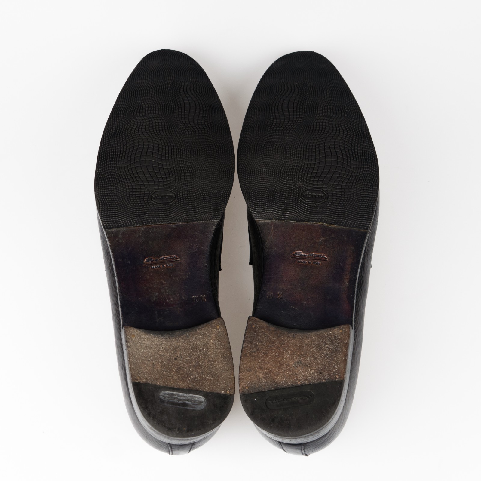 Great $1250 Santoni Gray Loafers Leather Shoes 10,5UK / 11,5US / 44,5EU