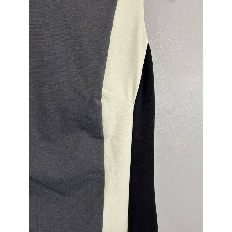 Boden Sheath Dress Black Gray White Colorblock Sleeveless Stretch Career 8L 8