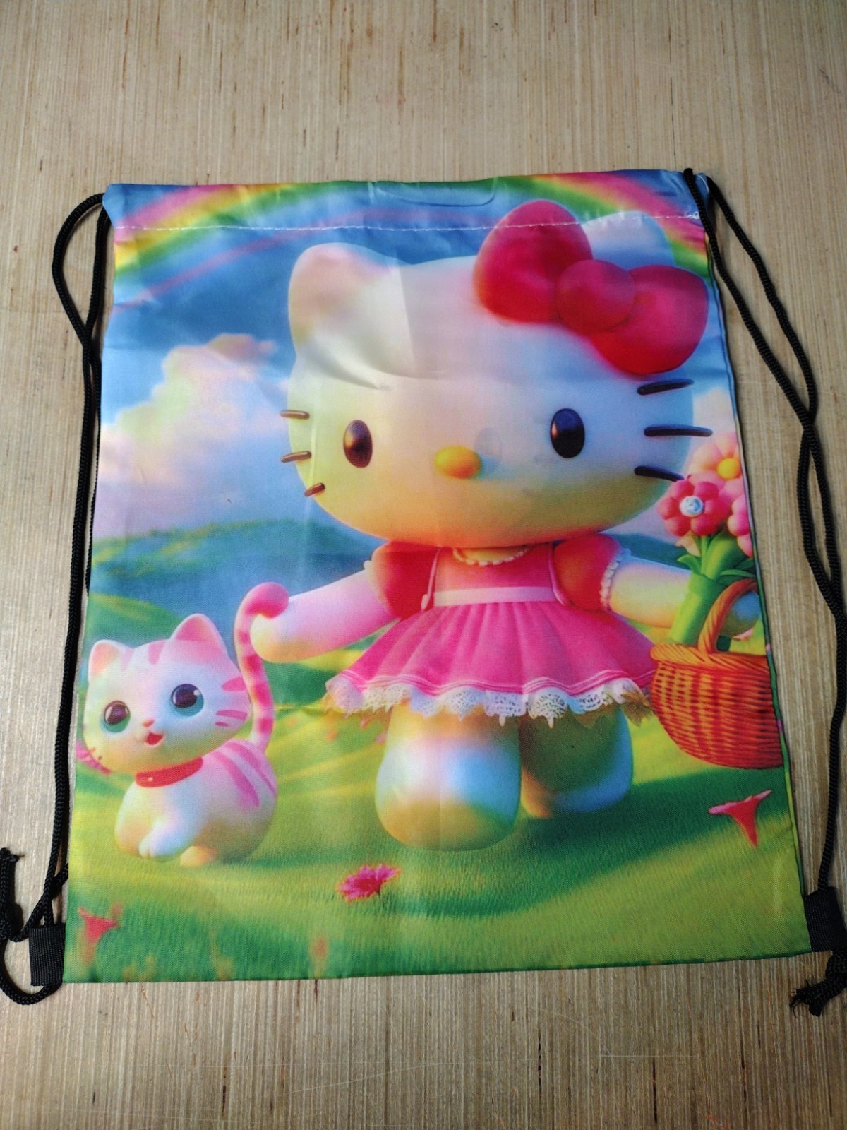 Hello Kitty Small Drawstring Bag Hello Kitty With A Kitty Double-sided Print