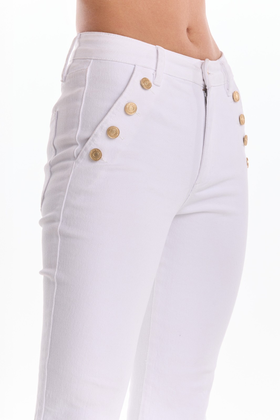 Allegra Bootcut Jean – White and Medium Blue THE NOLI SHOP