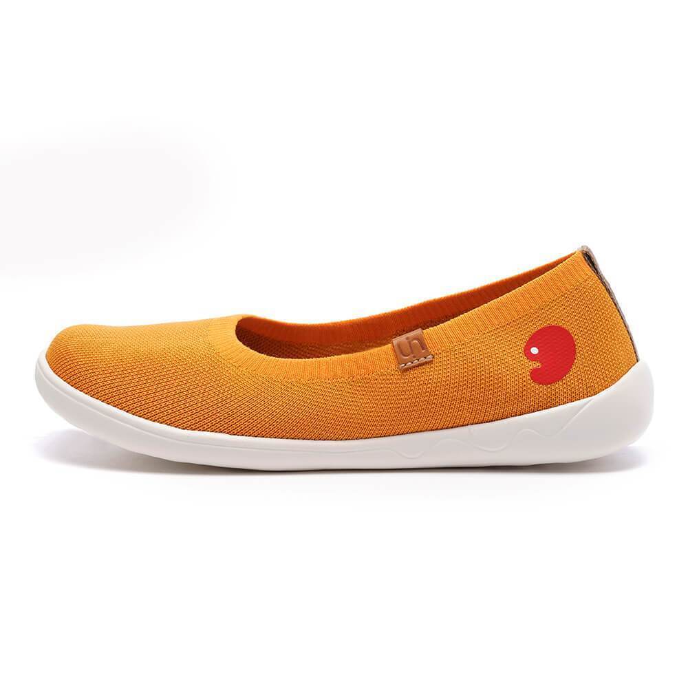 Women Size 5-12 UIN Slip On Shoes Canvas Comfortable ” Valencia knitted orange”