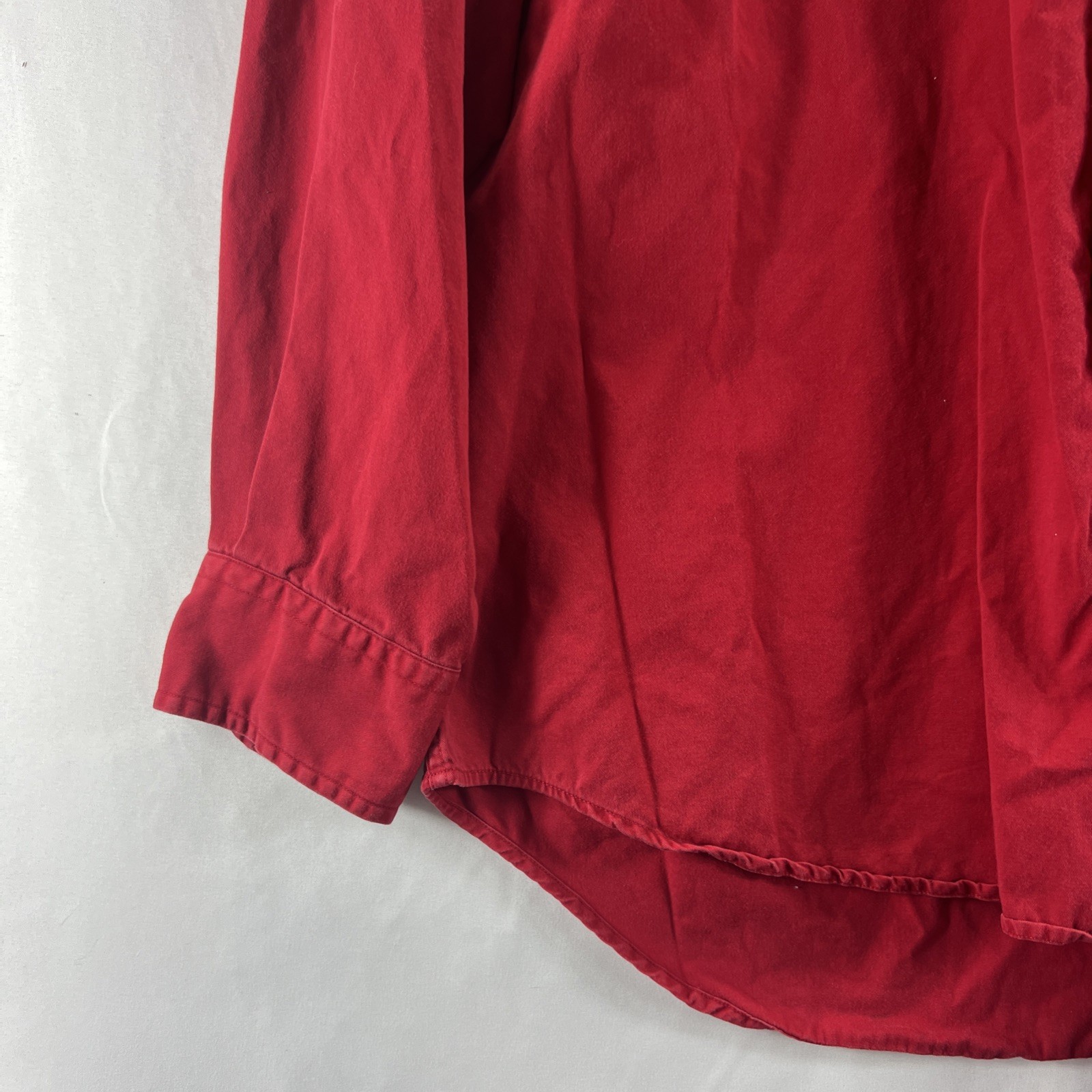 Norsport Red 100% Cotton Long Sleeve Button Down Collared Shirt Men’s Size L