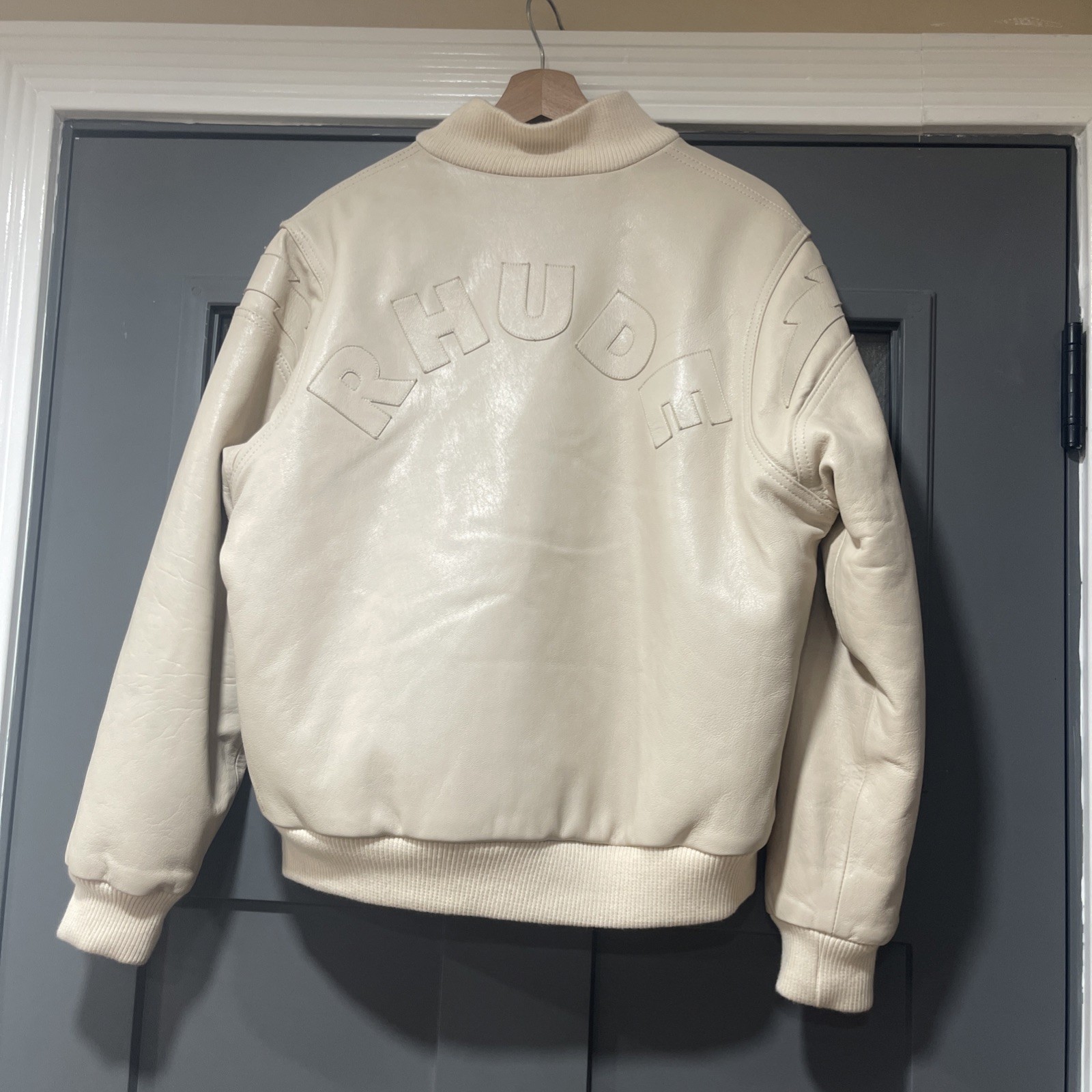 Rhude Spring Summer 2022 Leather Bomber Jacket Men’s Size L