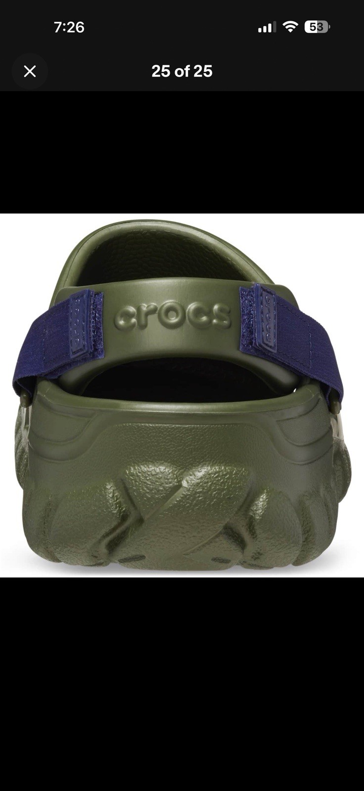 New Crocs Offroad Sport Clog Adjustable Heel Strap, Rugged Lug Sole Sz M9/wmn11