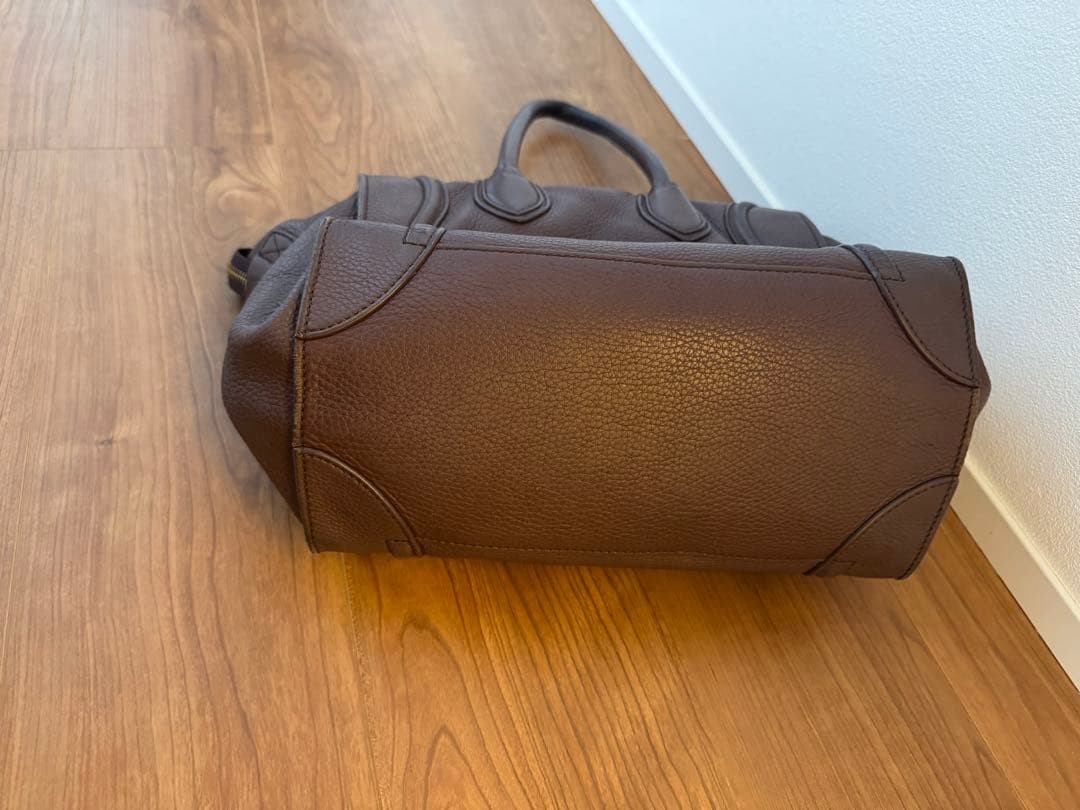 CELINE Luggage Mini Shopper Handbag Tote bag Leather Brown Women’s Auth