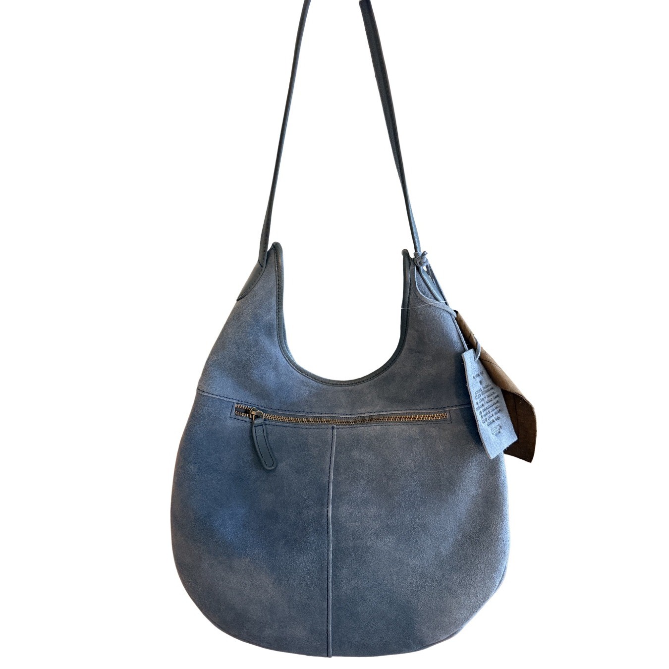Vilenca Holland Light Blue Suede Fringe Hobo Bag Boho Festival Western NWT