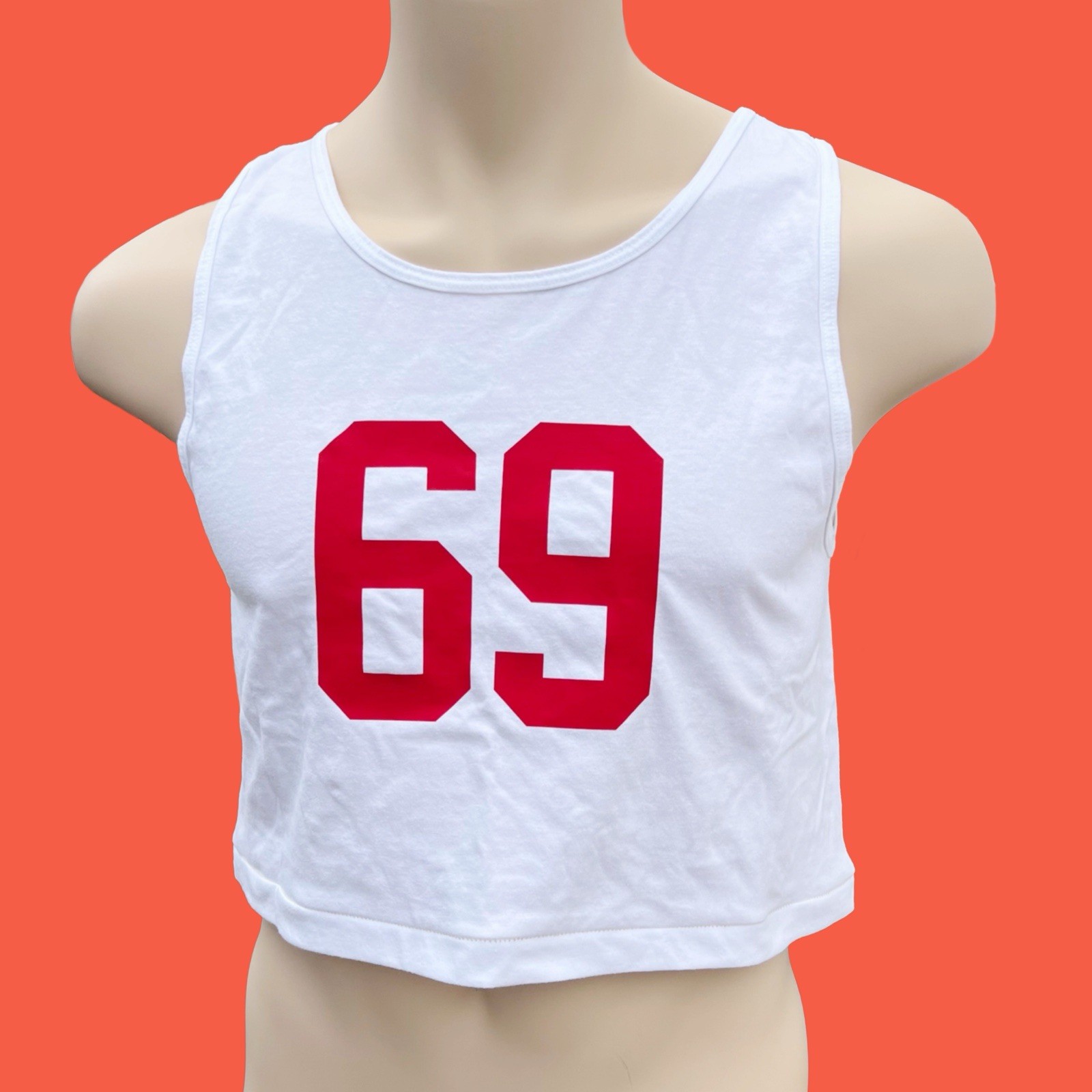 Varsity Personalization number Custom print men white crop tank top
