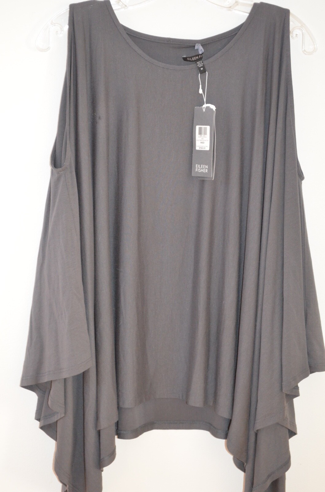 NWT Eileen Fisher Gray 95% Viscose/5% Spandex Ballet Poncho Top Size M $158