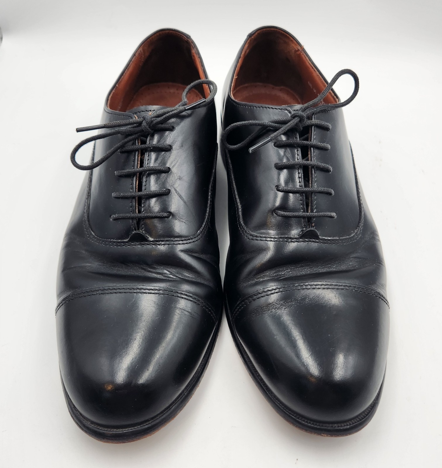 Bostonian Classics Oxfords Mens US 8.5M Black Leather Cap Toe Formal Dress Shoes