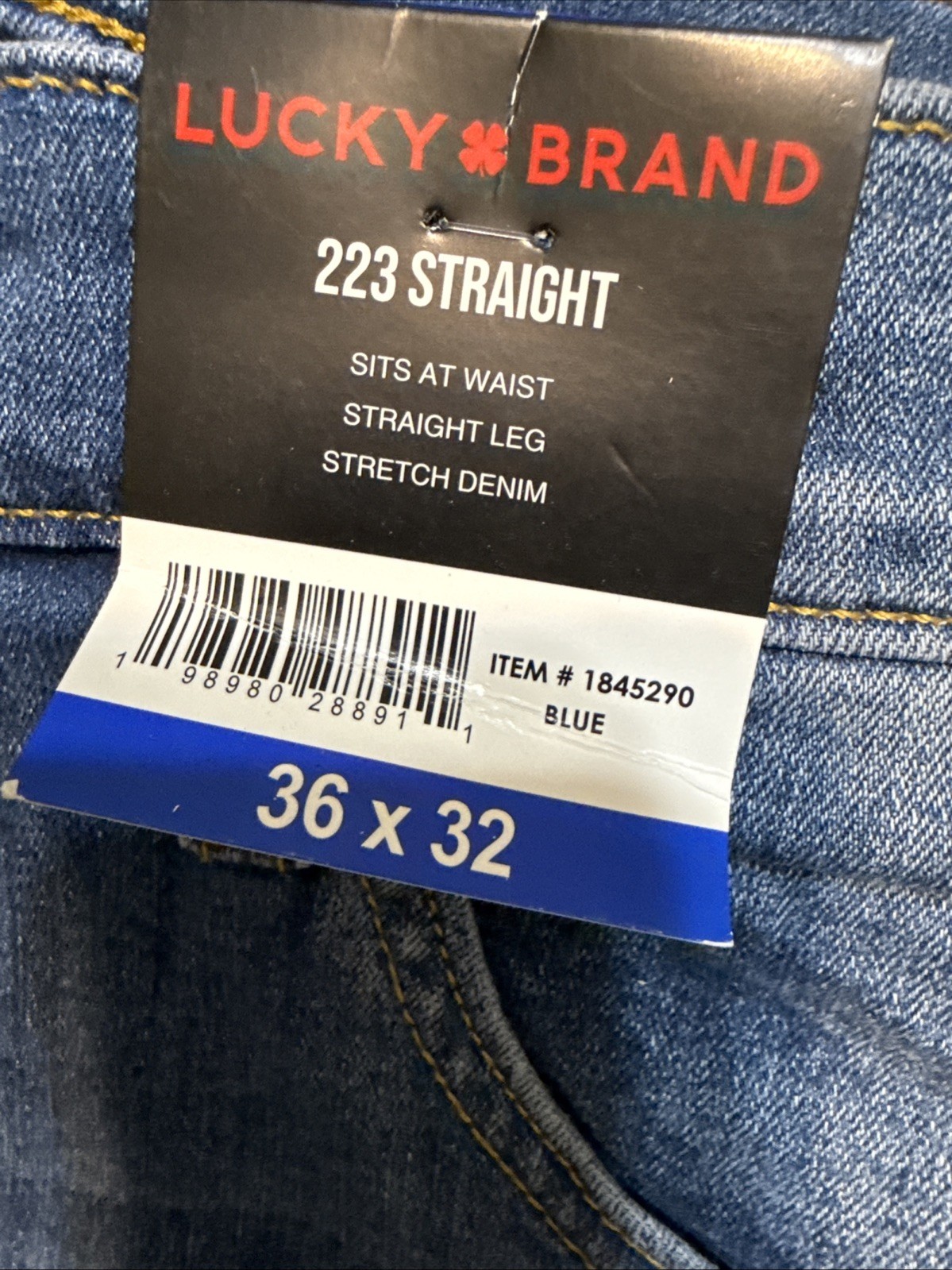 Lucky Brand Men’s 223 Classic Fit Jeans Stretch Straight Leg 36x32NWT