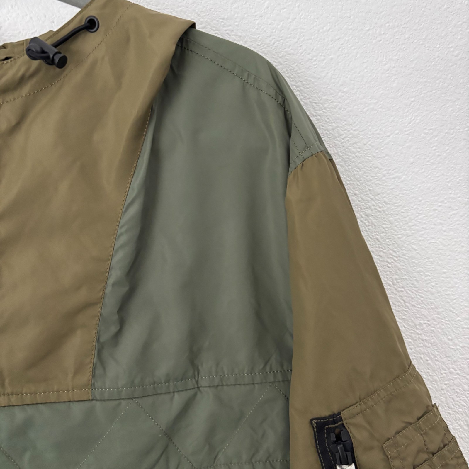Alpha Industries Anorak Jacket Men’s Large Green Pullover Hooded Windbreaker