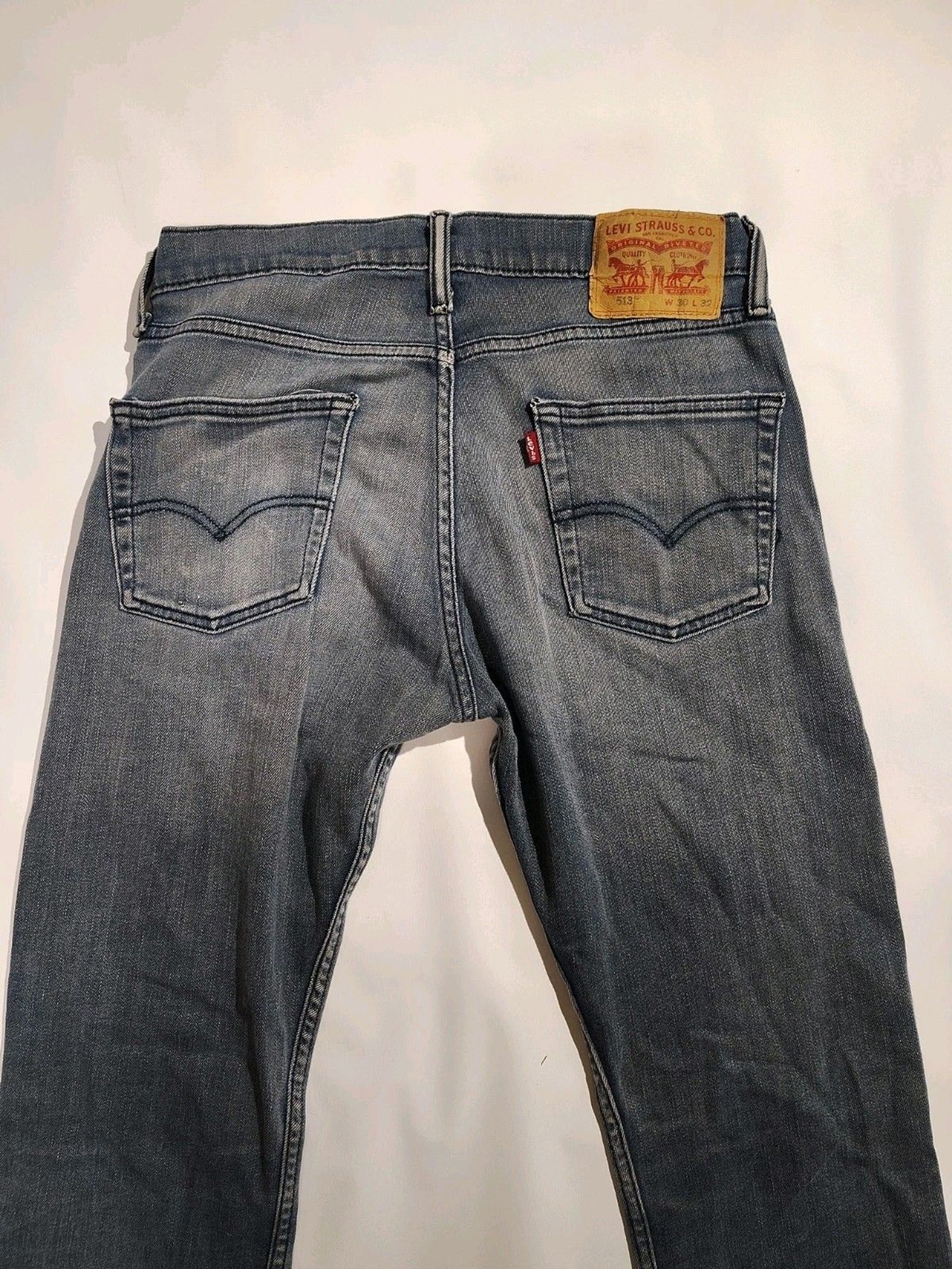 Levi’s 513 Slim Straight Leg Jeans Gray Denim Low Rise Men’s 30×32