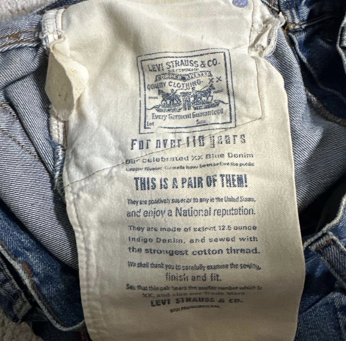 Levi’s 501 Vintage Big E Valencia Redline Selvedge Jeans W32 L32 Made USA Indigo