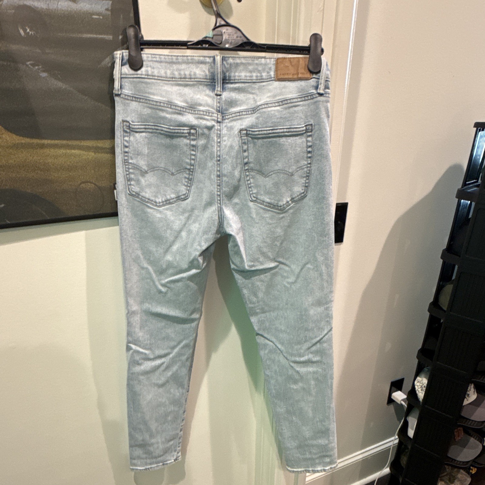 American Eagle Men’s Blue Light Wash Skinny Slim Stretch Denim Jeans, 5-Pocket