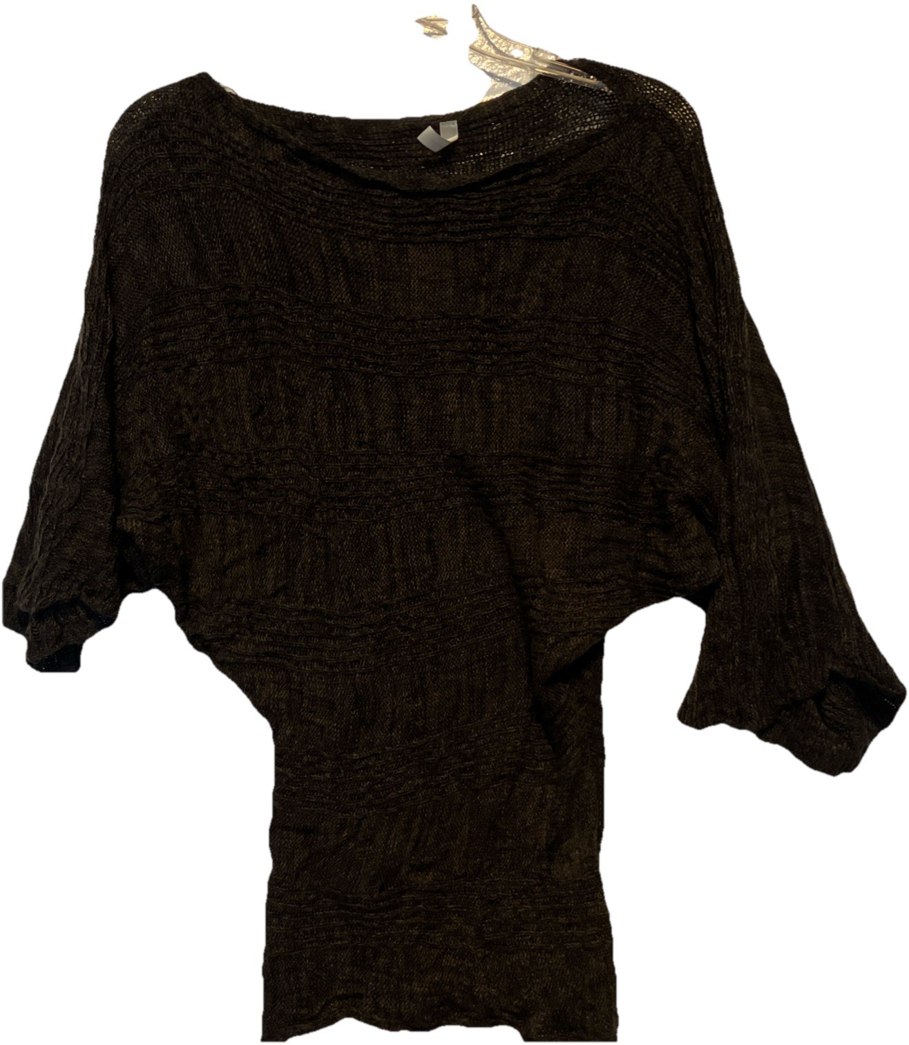 The Boutique Ladies’ Tunic size XL Boho Style Brown Knitted Fabric