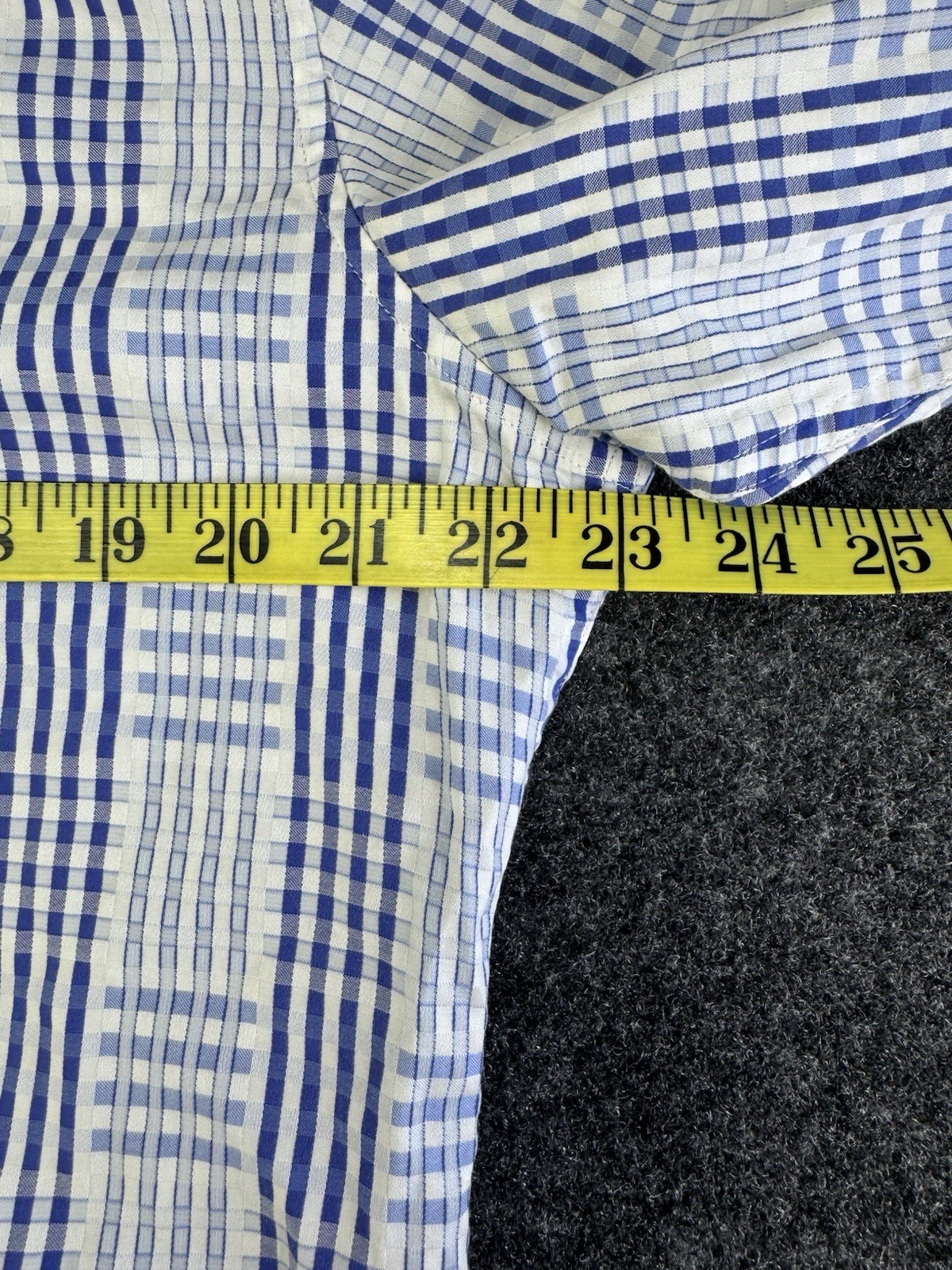 Robert Graham Geo Check Long Sleeve Shirt Blue White Pattern Size Large