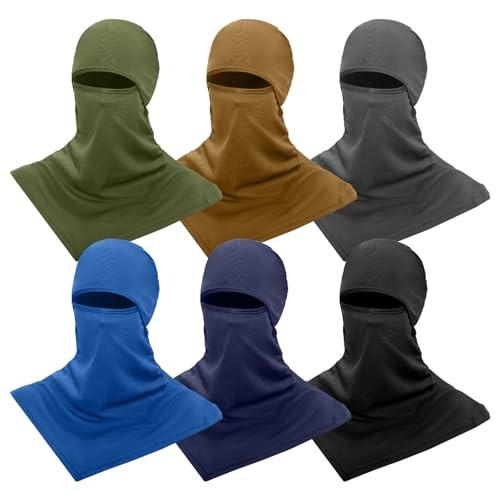 6Pcs Medium-Large Black, Dark Gray, Navy Blue, Royal Blue, Brown, Green