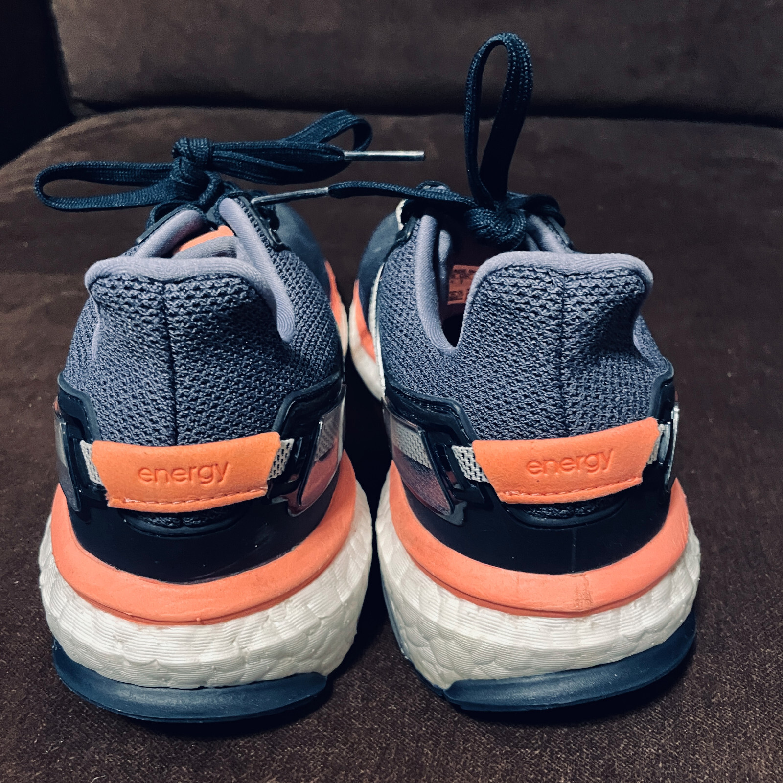 Adidas Energy BOOST 3 Womens 8.5 40 2/3 Dark Navy Blue Salmon Orange