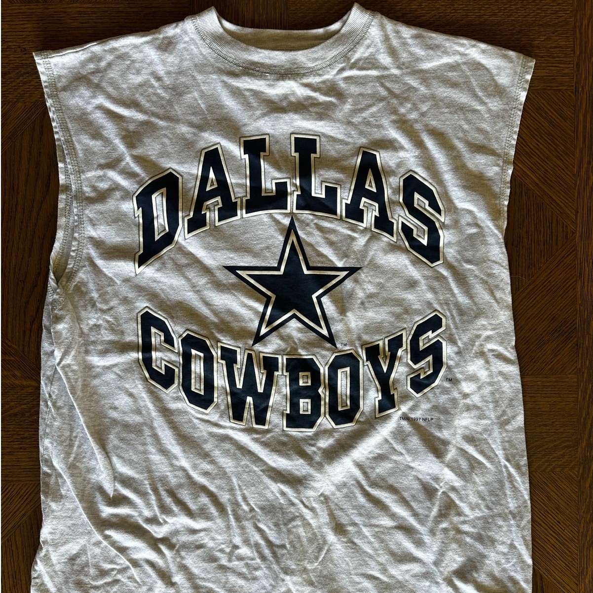 Vintage 1997 Dallas Cowboys Sleeveless TShirt Muscle Tank Grey NFLP 90s Large/XL