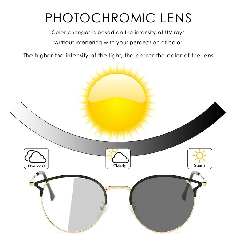 Choppers Motorcycle Sunglasses Clear to Smoke Transitional Photochromic Lenses