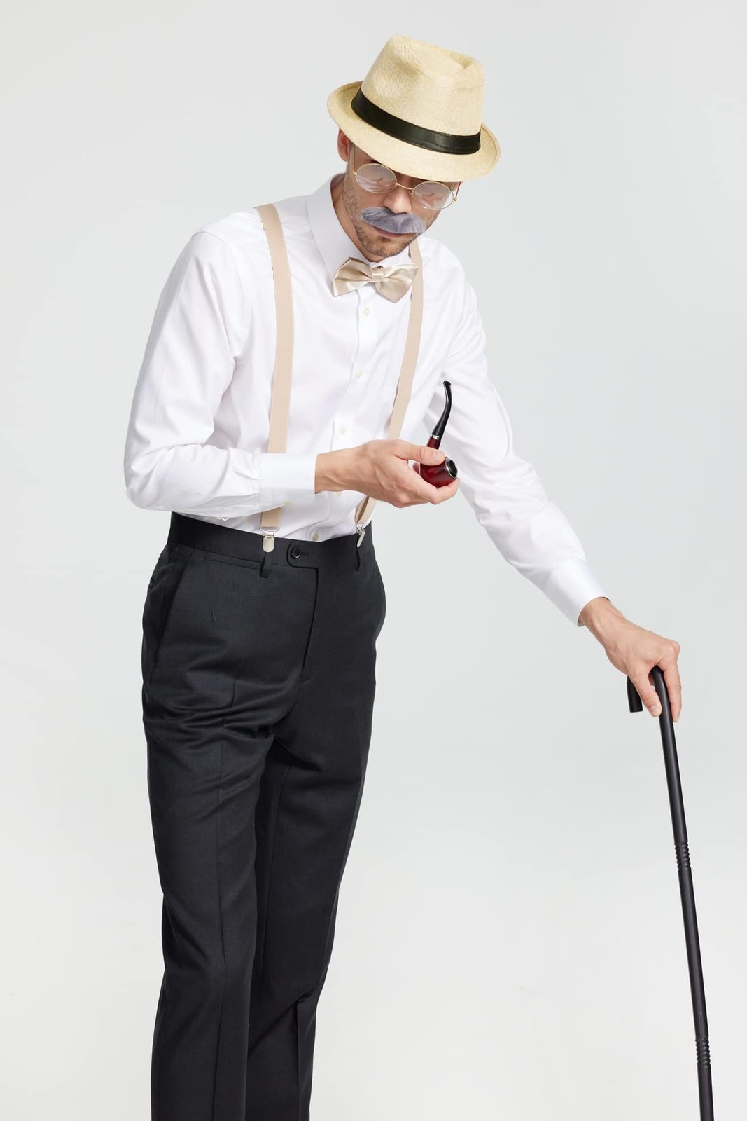 Old Man Costume Accessories Set 100 Days School Grandpa 1920s Gatsby Men