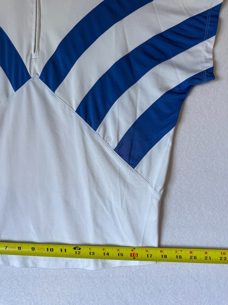 Jamie Sadock Golf Polo Women Medium White Blue Striped Quarter Zip Stretch Top