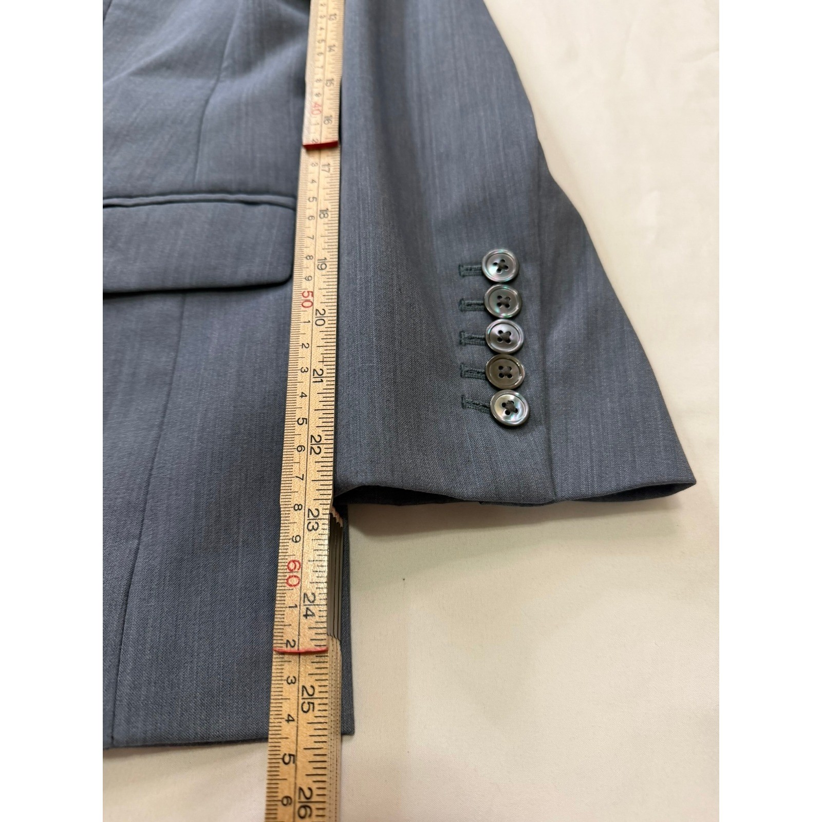 JCrew Mario Bellucci Italian Wool Blend Blazer Jacket Blue Grey Womens Size 8