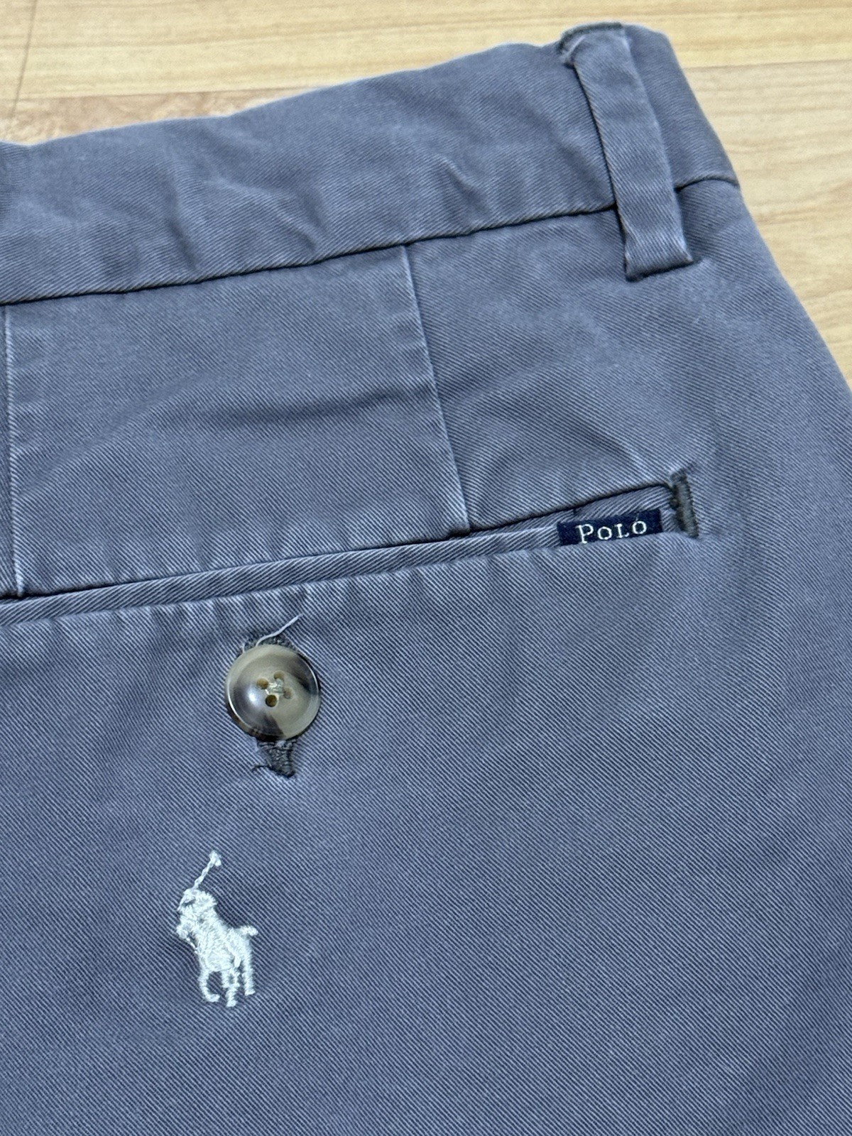 POLO RALPH LAUREN EMBROIDERED PONY LOGO ZIPPER FLY CHINO CASUAL SHORTS SZ 34
